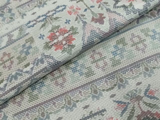 平和屋着物●本場大島紬　横段洋花文　正絹　逸品　未使用　DABK0836ud