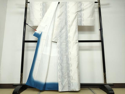 平和屋着物●本場大島紬　白大島　9マルキ　雪芝文　正絹　逸品　未使用　DABK0844ud