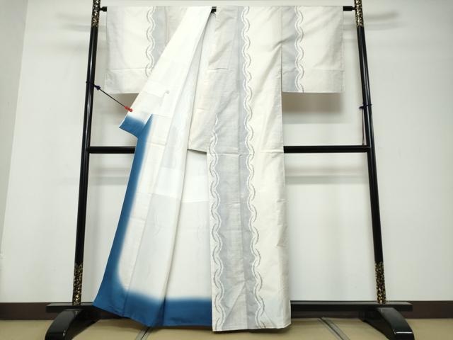 平和屋着物●本場大島紬　白大島　9マルキ　雪芝文　正絹　逸品　未使用　DABK0844ud