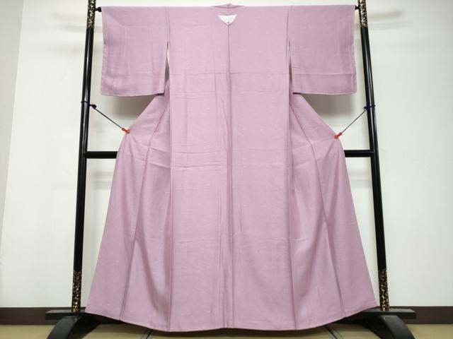 平和屋着物●上質な色無地　舞葉地紋　京紫色　やまと誂製　正絹　逸品　未使用　DABK0849ud
