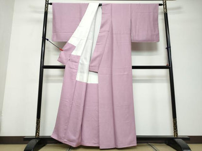 平和屋着物●上質な色無地　舞葉地紋　京紫色　やまと誂製　正絹　逸品　未使用　DABK0849ud