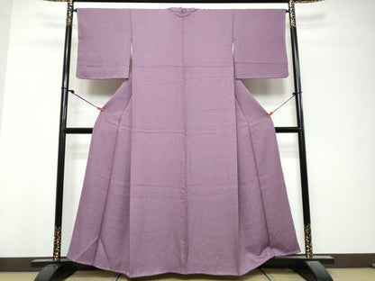 平和屋着物●上質な色無地　箔散らし地紋　茄子紺色　正絹　逸品　未使用　DABK0850ud