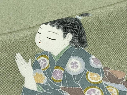 平和屋着物●豪華色留袖　友禅　作家物　童子遊び　正絹　逸品　未使用　DABK0864ud