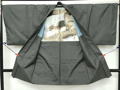 平和屋着物●男性　本場大島紬　アンサンブル　長羽織　100亀甲　総詰め　正絹　逸品　DABK0866ud