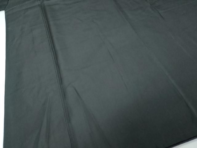 平和屋着物●男性　黒紋付　アンサンブル　長羽織　羽裏：風景松文　キングサイズ　正絹　逸品　DABK0868ud