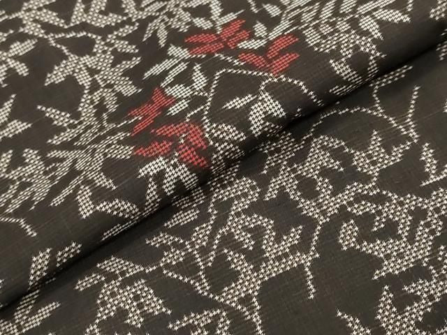 平和屋着物●本場大島紬　7マルキ　枝葉文　正絹　逸品　DABK0874ud