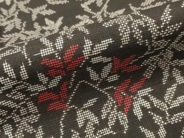 平和屋着物●本場大島紬　7マルキ　枝葉文　正絹　逸品　DABK0874ud