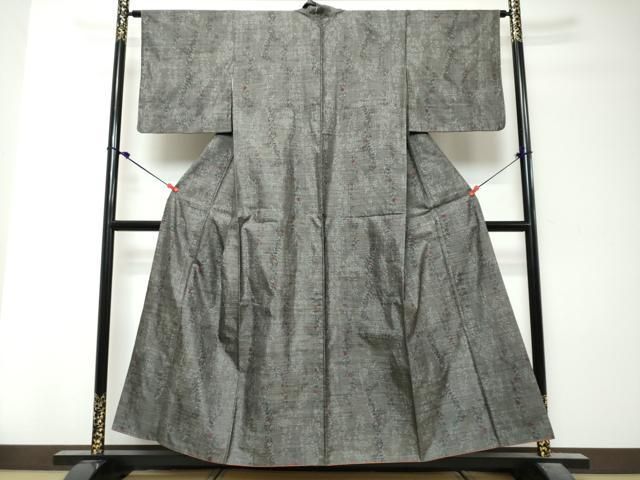 平和屋着物●本場大島紬　9マルキ　草花文　正絹　逸品　DABK0876ud