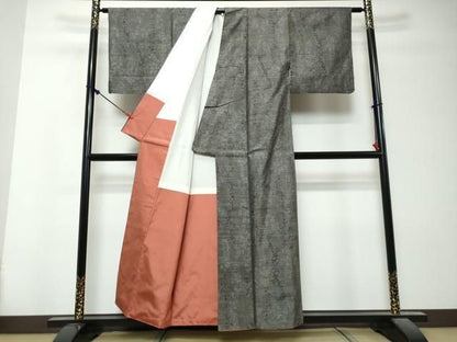 平和屋着物●本場大島紬　9マルキ　草花文　正絹　逸品　DABK0876ud