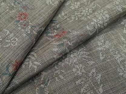 平和屋着物●本場大島紬　9マルキ　草花文　正絹　逸品　DABK0876ud
