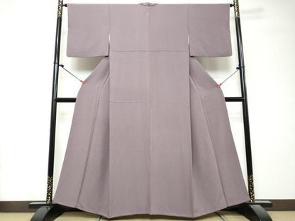 平和屋着物●上質な色無地　葡萄鼠色　正絹　逸品　DABK0882ud