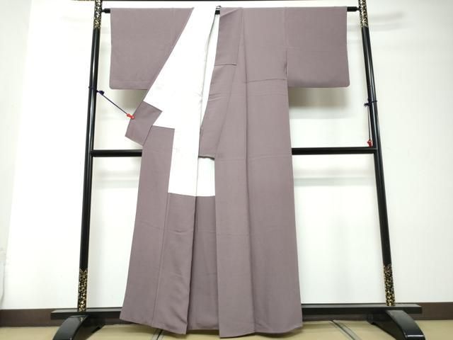 平和屋着物●上質な色無地　葡萄鼠色　正絹　逸品　DABK0882ud