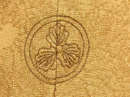 平和屋着物●上質な色無地　辻が花地紋　金唐茶色　ますいわ屋扱い　正絹　逸品　DABK0885ud