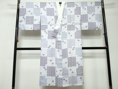 平和屋着物●長襦袢　無双仕立て　源氏香舞桜文　正絹　逸品　未使用　DABK0889ud