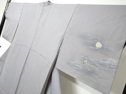 平和屋着物●訪問着　松ぼっくり　暈し染め　金彩　三越扱い　正絹　逸品　DABK0895ud
