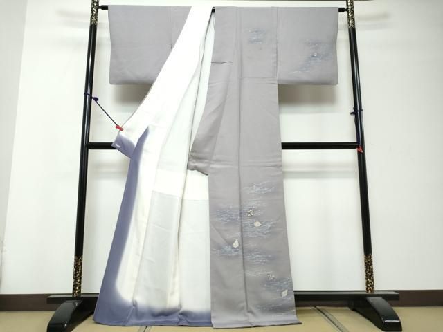 平和屋着物●訪問着　松ぼっくり　暈し染め　金彩　三越扱い　正絹　逸品　DABK0895ud