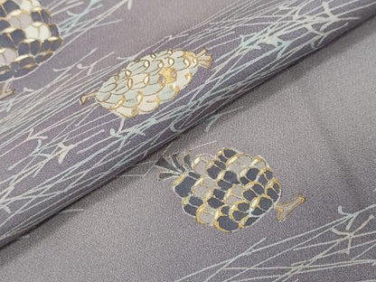 平和屋着物●訪問着　松ぼっくり　暈し染め　金彩　三越扱い　正絹　逸品　DABK0895ud