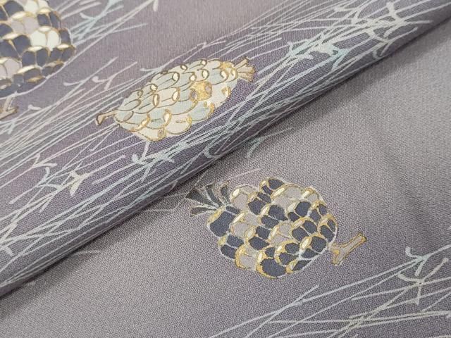 平和屋着物●訪問着　松ぼっくり　暈し染め　金彩　三越扱い　正絹　逸品　DABK0895ud
