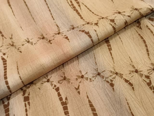平和屋着物●上質な紬　蜘蛛絞り　変わり縞　正絹　逸品　DABK0902ud