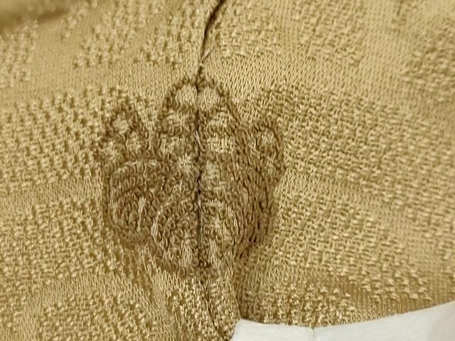 平和屋着物●上質な色無地　作家物　宇治本茶染　青海波地紋　油色　反端付き　正絹　逸品　DABK0904ud