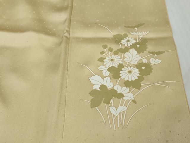平和屋着物●訪問着　雪輪草花文　金銀彩　反端付き　正絹　逸品　未使用　DABK0906ud