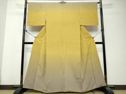 平和屋着物●染色作家　玉村咏　アトリエ攸　訪問着　霞文　暈し染め　正絹　逸品　DABK0914ud