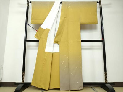 平和屋着物●染色作家　玉村咏　アトリエ攸　訪問着　霞文　暈し染め　正絹　逸品　DABK0914ud