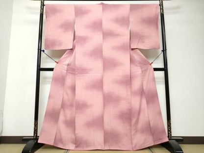 平和屋着物●江戸小紋　舞桜文　暈し染め　正絹　逸品　DABK0918ud