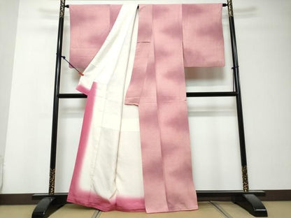 平和屋着物●江戸小紋　舞桜文　暈し染め　正絹　逸品　DABK0918ud
