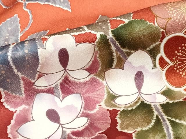 平和屋着物●女優・後藤久美子ブランド　振袖　駒刺繍　花蝶文　暈し染め　金彩　仮絵羽　逸品　未使用　DABK0923ud
