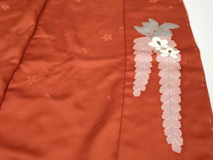 平和屋着物●女優・後藤久美子ブランド　振袖　駒刺繍　花蝶文　暈し染め　金彩　仮絵羽　逸品　未使用　DABK0923ud