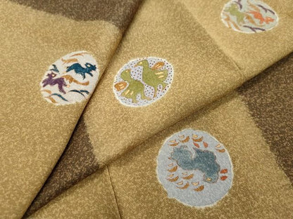 平和屋着物●上質な小紋　花蝶丸文　正絹　逸品　DABK0924ud
