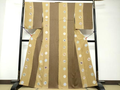平和屋着物●上質な小紋　花蝶丸文　正絹　逸品　DABK0924ud