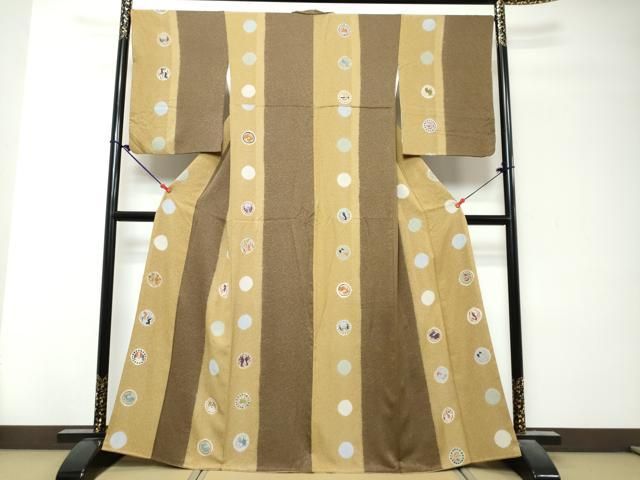 平和屋着物●上質な小紋　花蝶丸文　正絹　逸品　DABK0924ud