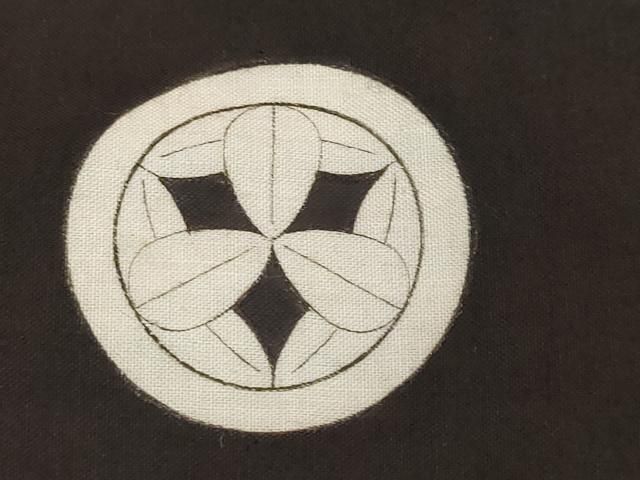 平和屋着物●男性　黒紋付　正絹　逸品　DABK0925ud