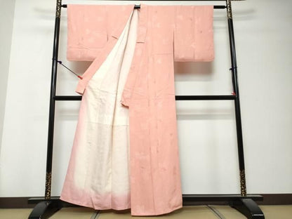 平和屋着物●上質な小紋　地紋起こし　葉尽くし文　正絹　逸品　DABK0927ud