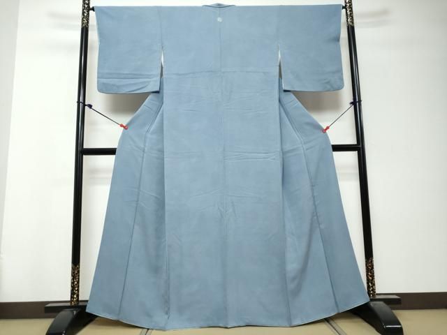 平和屋着物●上質な色無地　流水地紋　薄縹色　正絹　逸品　DABK0928ud
