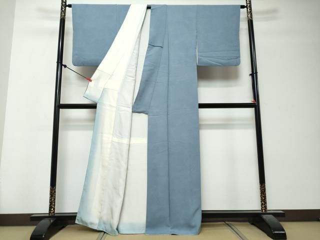 平和屋着物●上質な色無地　流水地紋　薄縹色　正絹　逸品　DABK0928ud