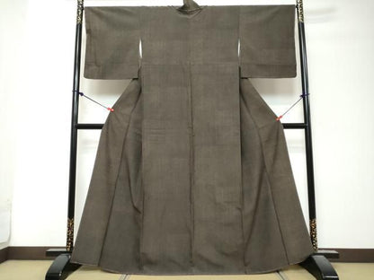 平和屋着物●上質な紬　縞　正絹　逸品　未使用　DABK0934ud