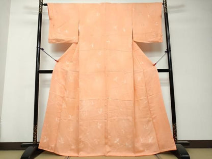 平和屋着物●上質な小紋　地紋起こし　枝葉文　暈し染め　正絹　逸品　DABK0935ud