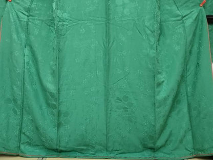 平和屋着物●豪華振袖・長襦袢（無双仕立て）セット　草花地紋　鉄色　やまと誂製　正絹　逸品　DABK0938ud