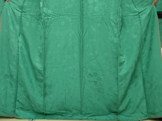 平和屋着物●豪華振袖・長襦袢（無双仕立て）セット　草花地紋　鉄色　やまと誂製　正絹　逸品　DABK0938ud