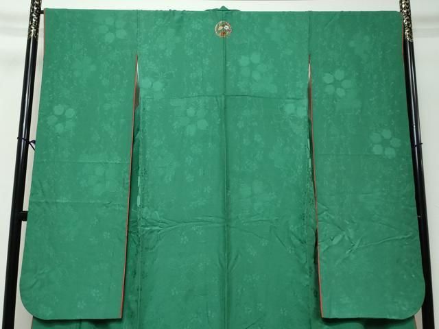 平和屋着物●豪華振袖・長襦袢（無双仕立て）セット　草花地紋　鉄色　やまと誂製　正絹　逸品　DABK0938ud