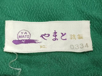 平和屋着物●豪華振袖・長襦袢（無双仕立て）セット　草花地紋　鉄色　やまと誂製　正絹　逸品　DABK0938ud