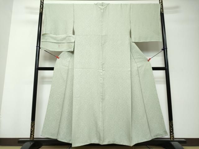 平和屋着物●上質な色無地　源氏物語千年　源氏花尽　利休鼠色　反端付き　正絹　逸品　DABK0942ud