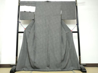 平和屋着物●江戸小紋　鮫小紋柄　反端付き　ロング丈　正絹　逸品　DABK0946ud