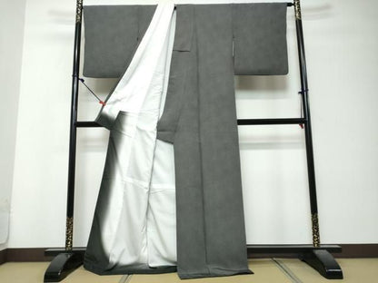平和屋着物●江戸小紋　鮫小紋柄　反端付き　ロング丈　正絹　逸品　DABK0946ud