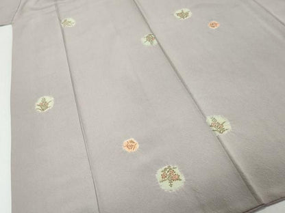 平和屋着物●上質な小紋　絞り　草花丸文　正絹　逸品　DABK0953ud