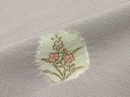 平和屋着物●上質な小紋　絞り　草花丸文　正絹　逸品　DABK0953ud