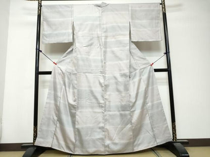 平和屋着物●上質なお召　吉祥文　カラー胴裏：鳩羽鼠色　正絹　逸品　DABK0961ud